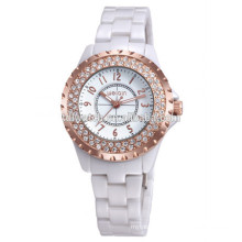 W3215 Ladies Fashion white ceramic waterproof watch